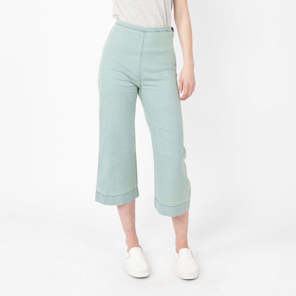Prairie Underground Light Denim Pants Jeans Cropped Culotte NWT